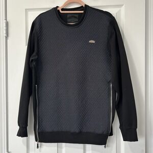 Philipp Plein Men's Pullover Crewneck Sweatshirt Black Zipper Detail Size XXL*